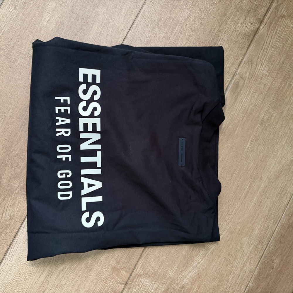 Fear of God Essentials Black Tee with Bold Logo